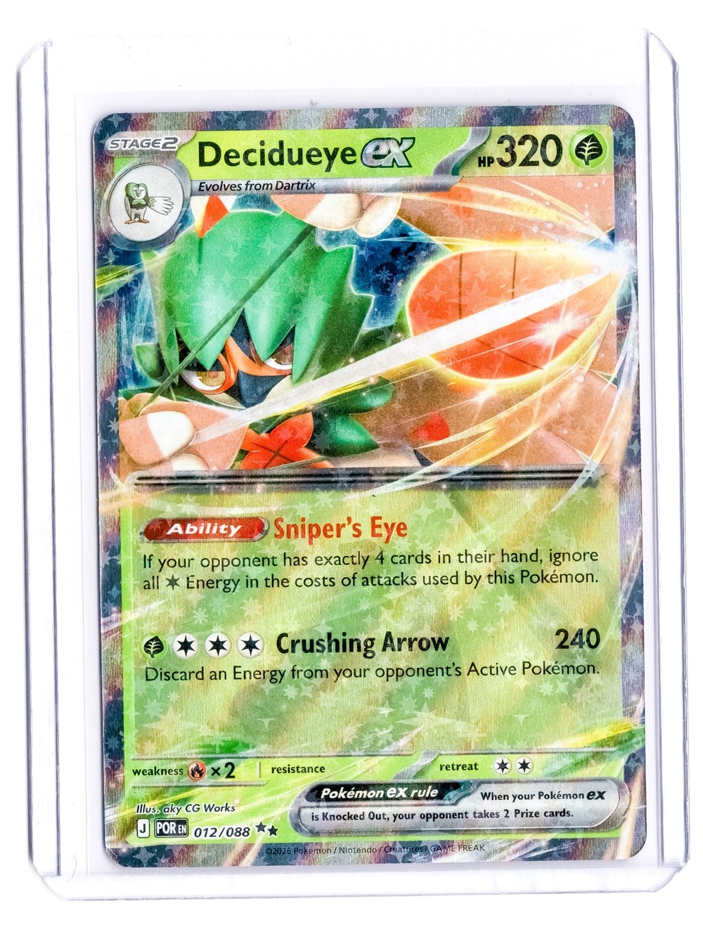 Decidueye 012/088 EX Perfect Order NM Pokemon Trading Card